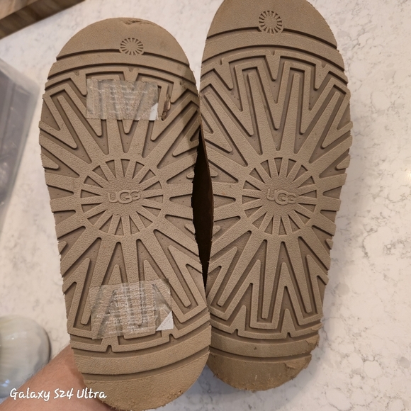 UGG Brown Suede Slip-On Shoes with Red Accents - Picture 8 of 10